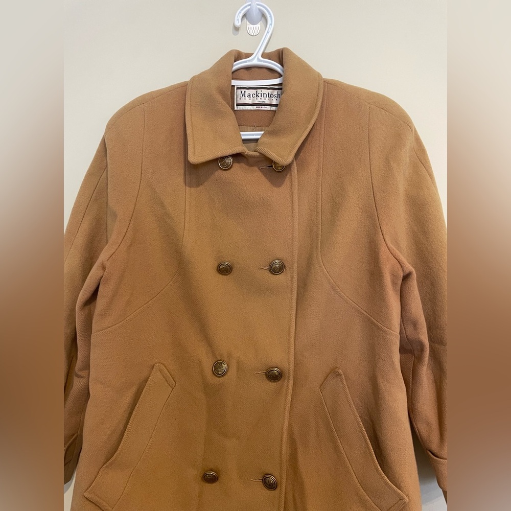 Mackintosh vintage Camel Double-Breasted 100% wool Pea Coat - Picture 2 of 12